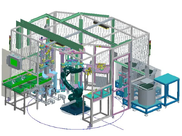 转向节压装岛式机器人系统