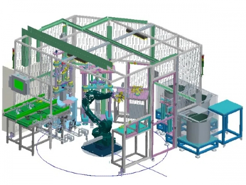 转向节压装岛式机器人系统